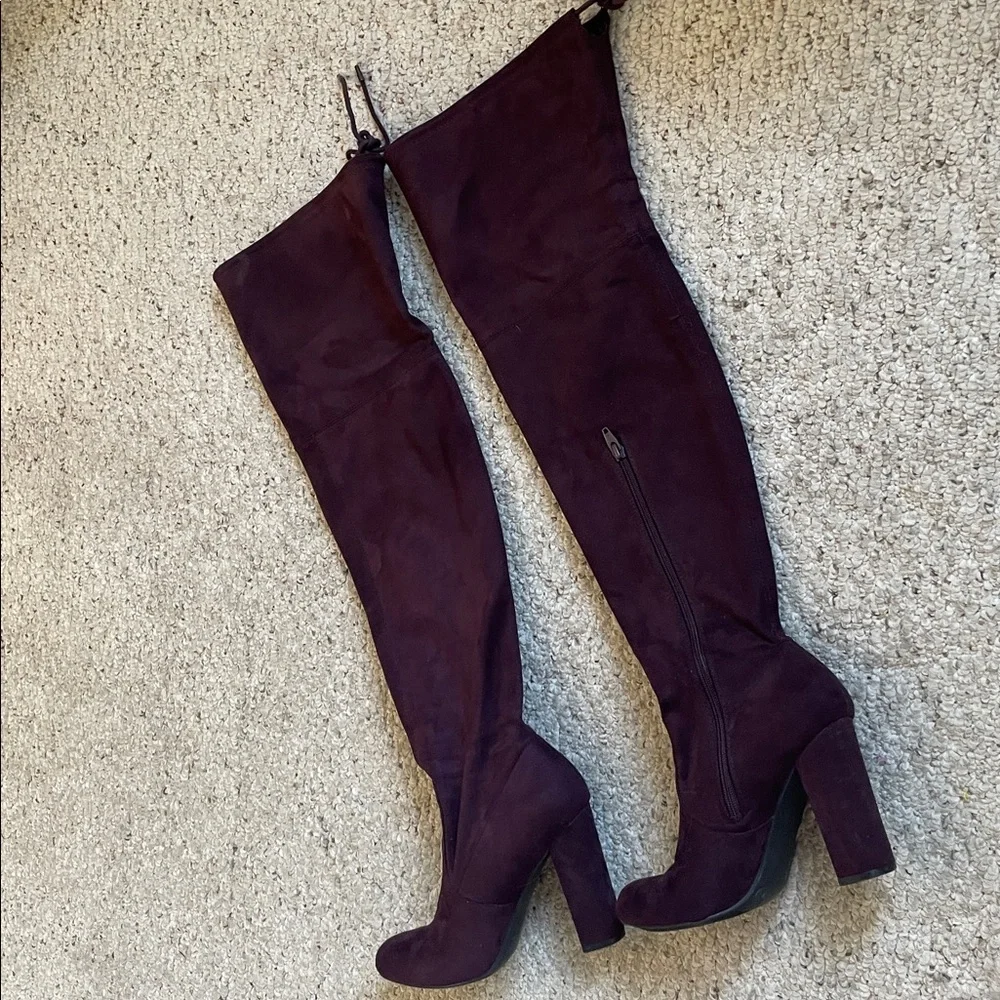 A New Day Elegant Purple Suede Over-the-Knee Boots 7.5
